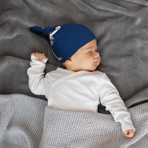 Newborn Baby Hat, South Carolina Flag Print Soft Top Knot Beanie Cap, Cute Baby Headwear for 0-6 Months Black 5