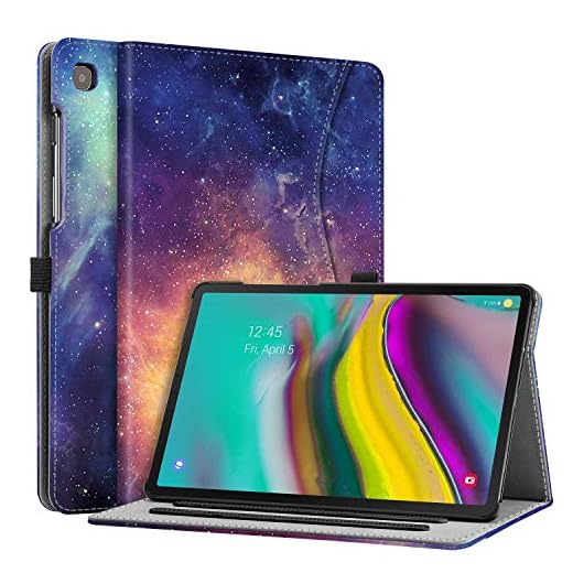 FINTIE Fodral till Samsung Galaxy Tab S5e 10.5 2019 (SM-T720/T725), flervinkelvisningsstativskydd med fickautosömma/väckningsfunktion, Galaxy