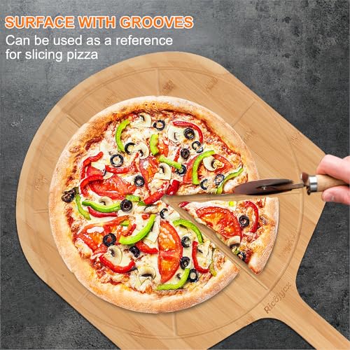 Planche à pizza en bambou premium de 40,6 cm lot de 2 grande taille
