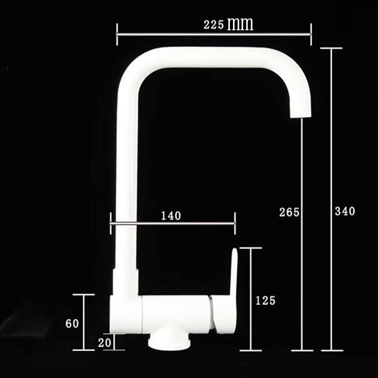 Grifo de Cocina Blanco Abatible, Grifo Cocina para Ventana Grifo de Fregadero Acero Inoxidable Giratorio Agua Fría y Caliente, Grifo Fregadero Cocina Abatible-B