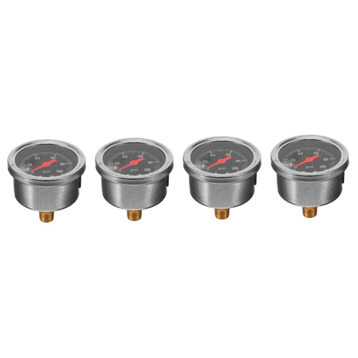 Mobestech 4pezzi Manometro Per Pressione Carburante Indicatore Gasoline Con Attacco Strumento Di Misura Sicuro e Preciso Per Sistemi Di Alimentazione Auto