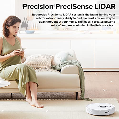 Roborock Q7 Max+ Aspirateur Robot Laveur 4200 Pa avec Station de Vidange Automatique 2,5 L Robot Aspirateur à Navigation Lidar Cartographie WiFi/Alexa/APP, Mise à Niveau du S5 Max (Blanc) - Image 5
