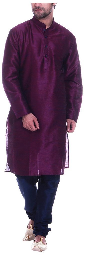 ROYAL Kurta męska luksusowa artystyczna mieszanka jedwabiu designerski okazjonalny zestaw kurta churidar