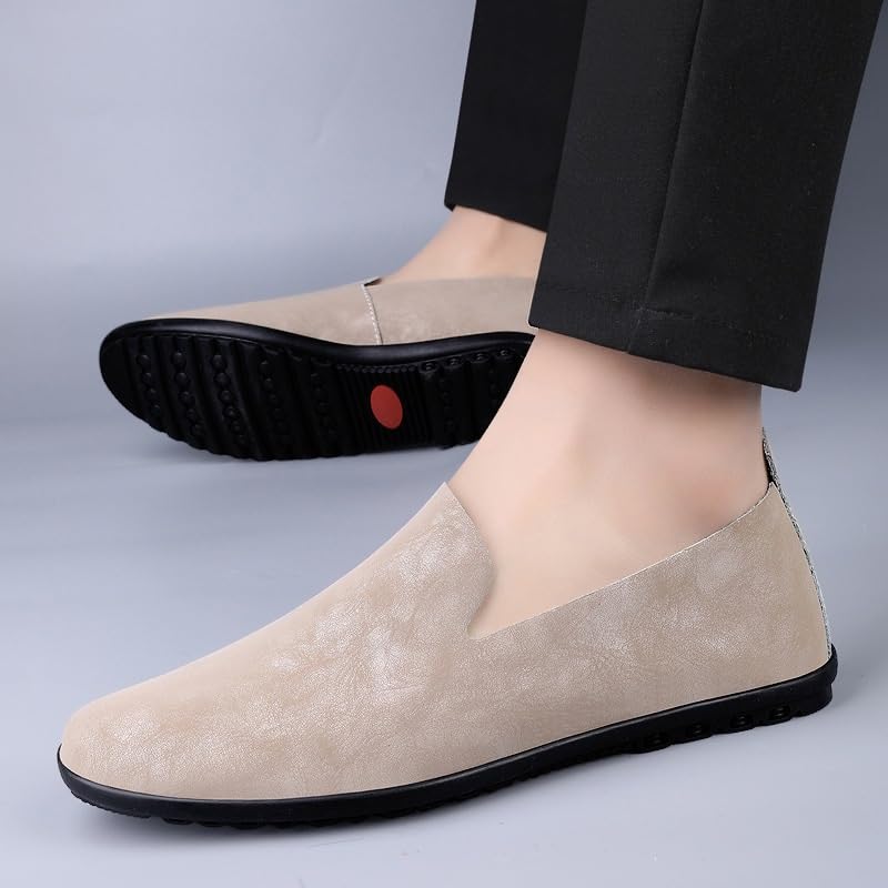 All-Match Leather Men Business Dress Shoes Black Pointy Breathable Shoes Fashion Men Driving Flats Comfortable Slip On Formal Loafers2