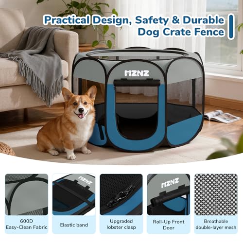 MZNZ Dog Cat Small Animal Puppy Playpen Crate, Medium, Grey Blue by MZNZ - Image 7
