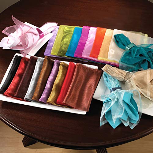 Servilletas Elegantes de Organza 20x20 Pulgadas, Set de 12 miniatura 4