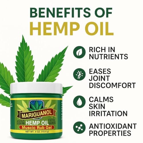 Image of Extra Strong Muscle Rub Gel with Hemp Oil, Menthol & Camphor - Cooling, Fast-Absorbing Topical Gel for Post-Workout Active Lifestyles - Net Wt. (4 Ounce (Pack of 1))