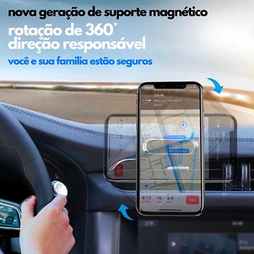 Suporte Veicular Magnético Articulado Celular Smartphone Para Painel de Carro – Uso Versátil Ideal p