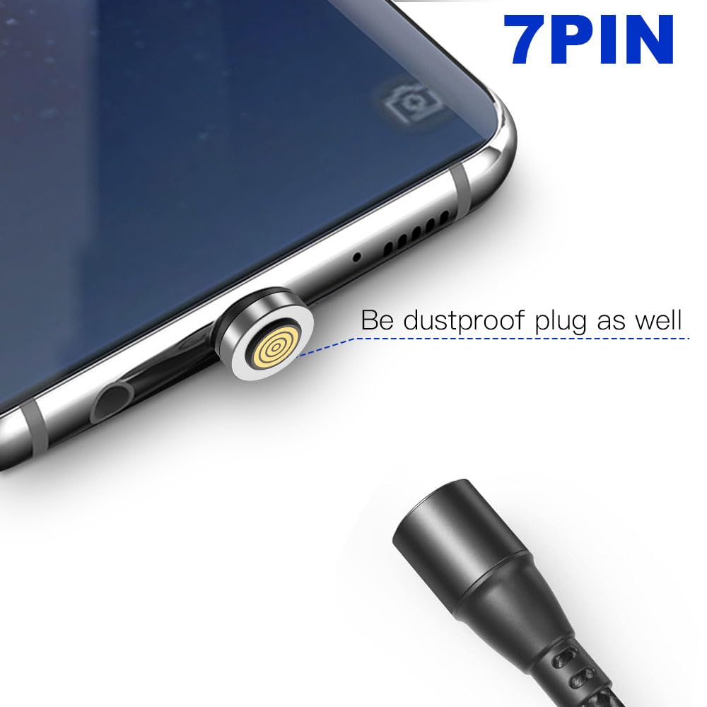 AXFEE 3 Pezzi Connettori Magnetici, Trasferimento Dati a Ricarica Rapida Micro USB, per Rotondo 7 Pin Cavo di Magnetica, Compatibile con Micro USB(Senza Cavi Magnetici)