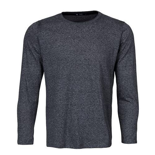 Camisetas Masculina Lisa Manga Cumprida Longa Slim Fit Plus Size (BR, Alfa, 3G, Plus Size, Chumbo)