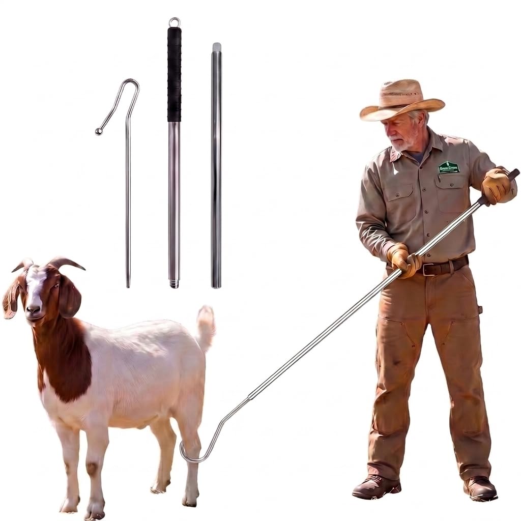 Photo 1 of gljyoka Goat and Sheep Leg Hook, 66.9 in, 3-Piece Stainless Steel Catcher