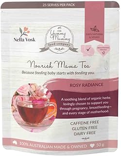 Yummy Mummy Food Company Pregnancy & Lactation Tea | Organic Ginger, Turmeric, Peppermint & Rose Blend | 20 Serves