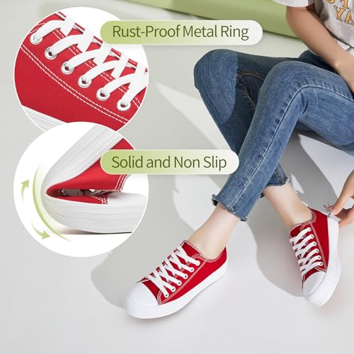 BENPAO Womens White Canvas Sneakers Casual Tennis Shoes for Women Black Fashion Sneakers Comfortable Low Top Walking Shoes3