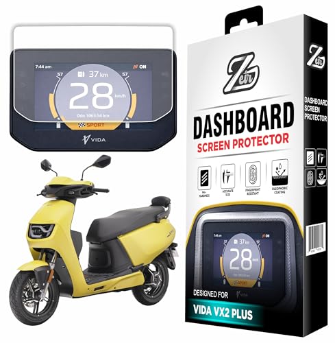 Image of ZEIR Screen Protector Compatible with HERO VIDA VX2 PLUS 2026 Electric Bike Digital Instrument Console Screen Guard | VidaVx2 Display Guard | 9H Hardness, Anti-Scratch & Water Resistant | HD Clarity Scooter Meter Touchscreen Accessory 2025+ [Not Tempered Glass] (Vida VX2 Plus - Pack1)