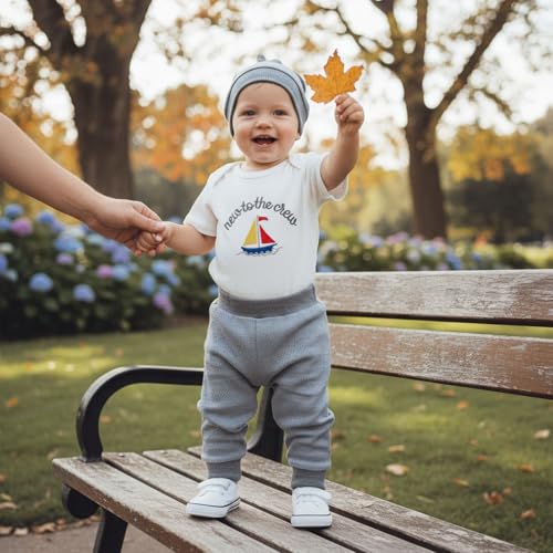 Image of SAYOO Newborn Baby Boy Clothes New To The Crew Embroidered Romper Waffle Solid Pants with Hat Coming Home Hospital Outfits