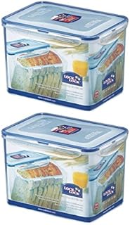 (Pack of 2) LOCK & LOCK Airtight Rectangular Tall Food Storage Container 131.87-oz / 16.48-cup