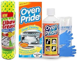 Deep Oven Cleaning Kit - includes Oven Pride Oven Cleaner 500ml X 1 | Complete Oven Cleaner with Bag for Cleaning Oven Racks, Instructions, Gloves | 7PC Absorbent All Purpose Cleaning Power Cloths