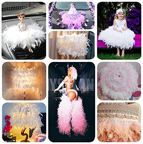 Esh7 Mauve Turkey Feathers For Crafts Width 4-6 Inches Clothing Decoration Craft Feather Fringe Trim Clothing Accessories Per Pack Of 2 Yards #TOP3