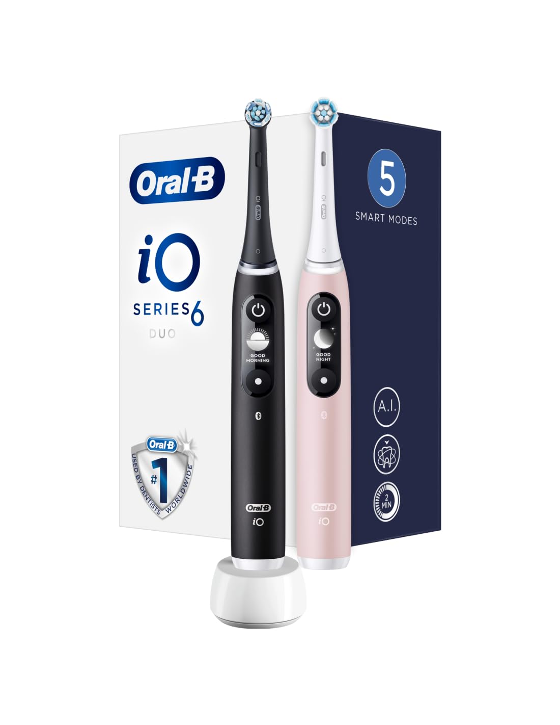 Electric toothbrush iO6 Series Duo Pack Black/Pink Sand Extra Handle 2 pz