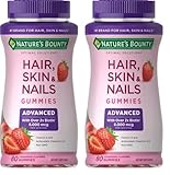 Nature's Bounty Optimal Solutions Advanced Hair, Skin & Nails Gummies, Strawberry, 80 Count (Pack of 2)