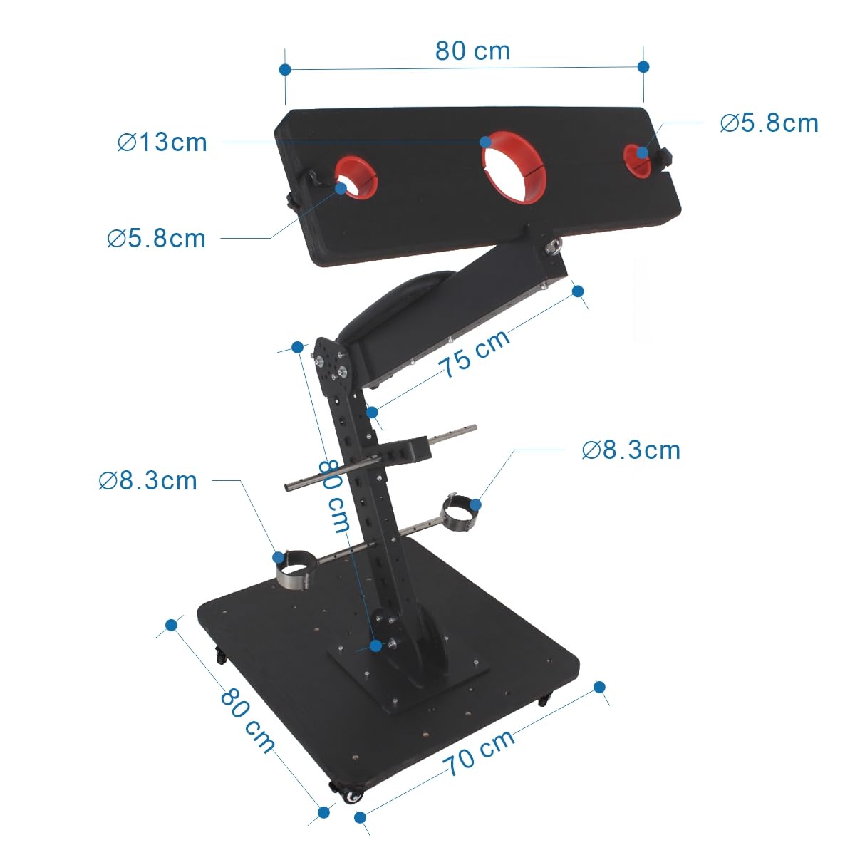 Generic BDSM Bondage Shackles Kit Slave Restraint Rack Love Furniture Binding Wooden Yoke Sex Toys, Black