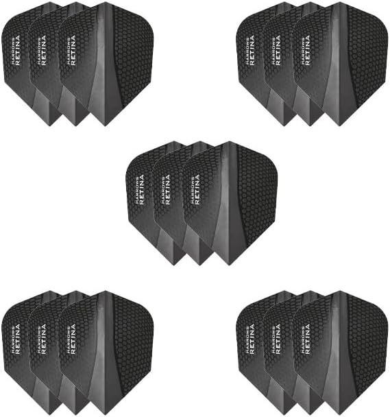 Harrows Retina | Set of 5 Premium Extra Strong 100 Micron Dart Flights in Standard Shape (15 Flights)