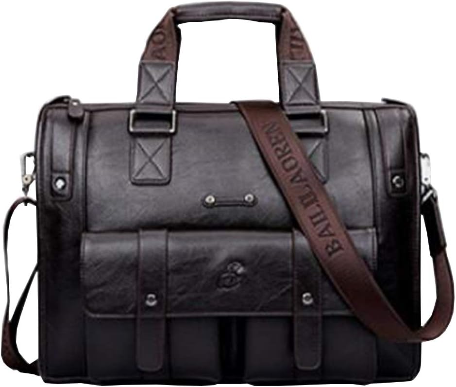 15 inch men Business bag Travel Briefcase Laptop Messenger Bags Vintage pu leather Shoulder bag