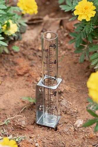 Mateda 5" Capacity Rain Gauge Glass Replacement Tube for Yard Garden Outdoor, Set of 2