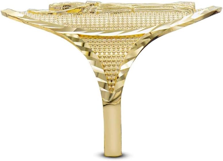 10K Yellow, White, and Rose Gold Saint Jude Thaddeus Patron Saint of Lost Causes Oval Statement Ring