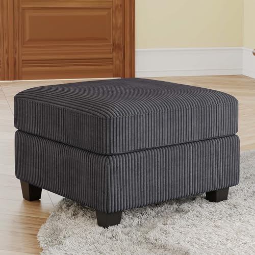 Belffin Corduroy Ottoman Modular Sectional Couch Module Parts Convertible Modern Sectional Sofa Couch, Dark Grey Ottoman Dark Grey