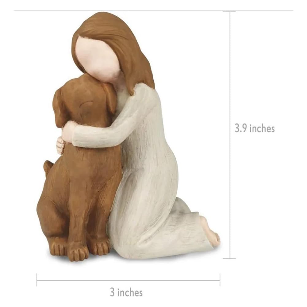 Carracci Zwarte Hond Engel Figuren Engel Hond Vriendschap Gedenktekens Gehandeschilderde Figuren voor Hondenliefhebbers