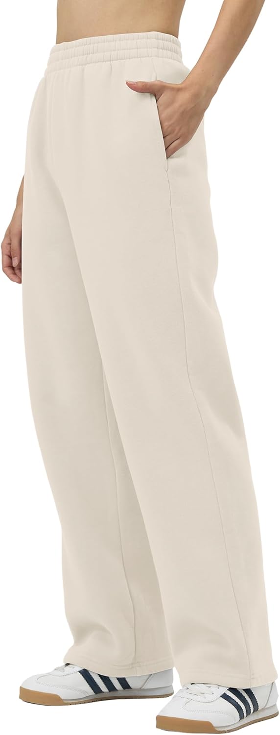 FAIABLE Women's Wide Leg Sweatpants Fleece Lined Sweatpants Baggy Straight Leg Lounge Pants Outfits Athletic with Pockets - Image 7