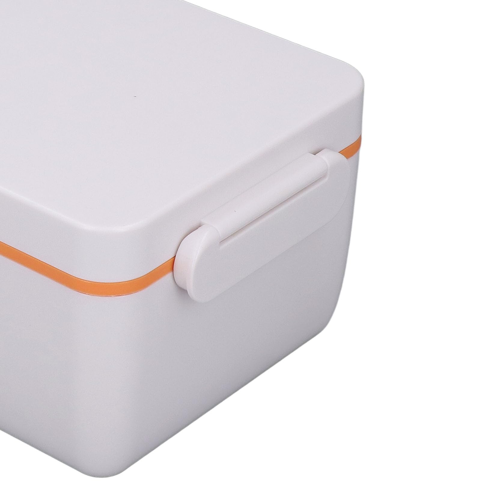 Wakects Lunch Box Elettrico, Scaldavivande in Acciaio Inossidabile 304 con Riscaldamento Rapido 149F, Scaldavivande Portatile da 1 Litro per Lavoro e Viaggi (Bianco Arancio)