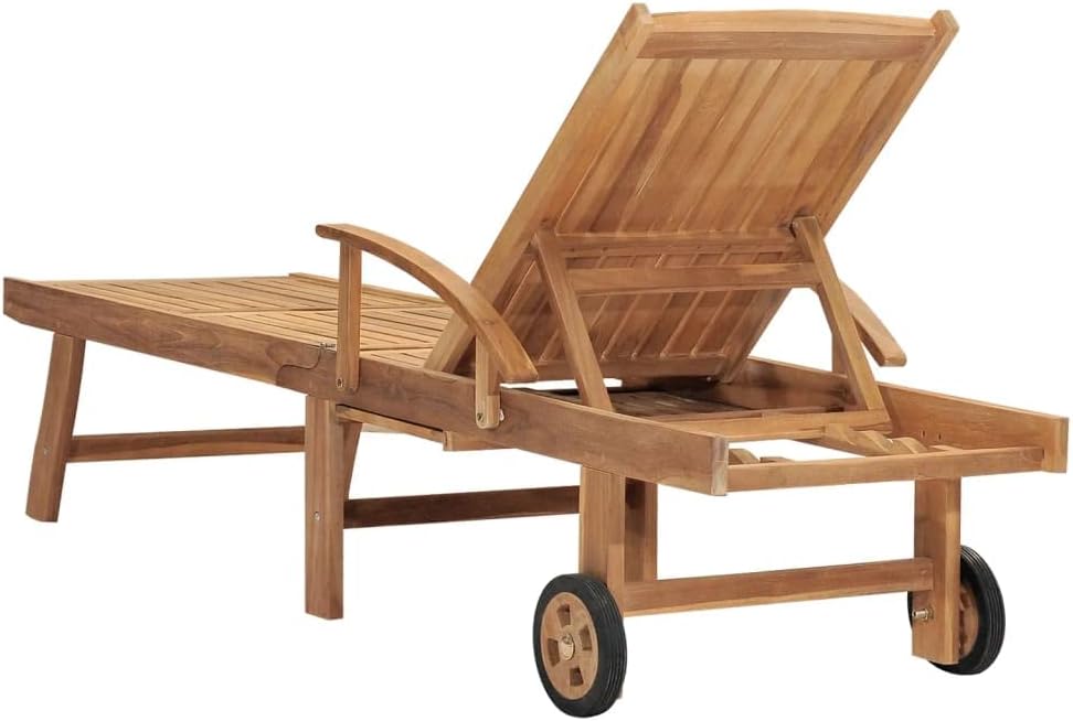 Sun Lounger with Table,Outdoor Lounge Chairs,Garden Sunlounger,Sunbathing Recliner,Sun Lounge Bed,Backyard Furniture,Adjustable,for Beach,Patio,Backyard, Solid Teak Wood