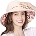 Siggi Bucket Boonie Cord Fishing Beach Cap Summer Sun Hat Bowknot Wide Brim for Women Beige