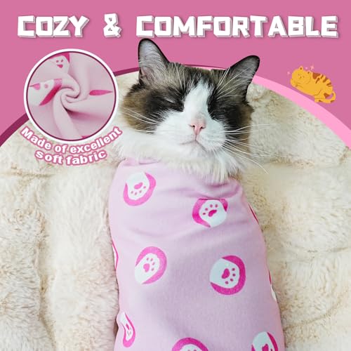 Image of Supet Cat Wrap for Cutting Nails, Self-Adhesive Grooming Wrap, Anti-Scratch Cat Swaddle for Grooming, Ideal for Medicine, Nail Clipping, Teeth Brushing, Ear Cleaning