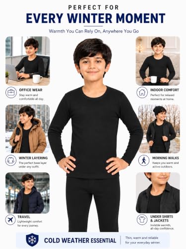 Image of BODYCARE Unisex Polycotton Slim Fit Thermal Tops Round Neck Full Sleeves Pack Of 1