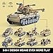 1176-Piece Military Tank Building Blocks Set Compatible with Lego, Create A Large Army Tank or 8 Sets of Military Models, Great Army Toys Gifts for Boys Kids Age 6+ Year Old