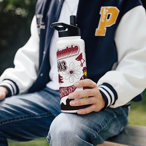 Image of Logo Brands NCAA Native 34 oz Quencher Water Bottle - | Local Icons Design | Double-Wall Insulated| Leak-Proof Lid & Built-In Straw