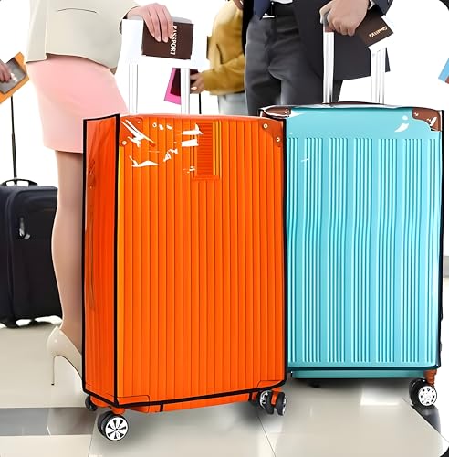 Image of HM 28 inch Large Suitcase Bag Cover | Waterproof Luggage Trolley Bag Covers | Zippered Dustproof Anti Scratch Material | Transperant PVC Protector | Large Size | (Check Size Chart in Photos)