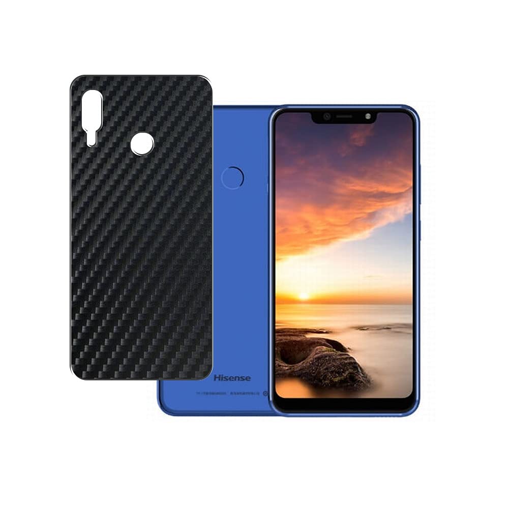 Vaxson 2-Pack Back Protector Film, compatible with Hisense H18 (E18), Black Carbon Fiber Guard Cover Skin [Not Tempered Glass/Not Front Screen Protectors]