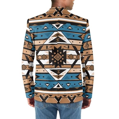 Men's Aztec Blazer Casual Sports Jacket Formal Coat Jacket Casual Wear Mexican Ethnic Tribe Aztec Pattern2