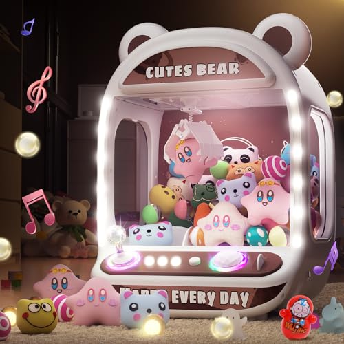 Skirfy Macchine per Artigli per Bambini,Giocattoli unicorni per Ragazze dai 6 Anni in su,Mini distributore Automatico di Giochi Arcade con Giocattoli Squishy Fidget,Claw Machine,Easy to Control,Brown