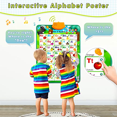 Narrio Educational Toys For 2 3 4 Year Old Boys Gifts, Interactive Alphabet Wall Chart Learning Abc Poster For Kids Ages 2-5, Christmas Birthday Gifts For 2-4 Year Old Girls Toys For Toddler Age 1-3 #TOP3