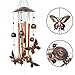 BLESSEDLAND Butterfly Wind Chime-4 Hollow Aluminum Tubes -5 Wind Bells 7 Butterflies-Wind Chime with S Hook for Indoor and Outdoor