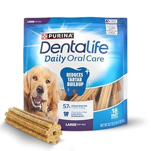 Purina DentaLife Made in USA Facilities Large Dog Dental Chews, Daily - 18 ct. Pouch Purina DentaLife Made in USA Facilities Large Dog Dental Chews Daily 18 ct Pouch