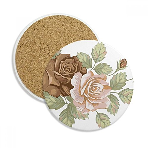 Dessous-de-verre roses blanches en céramique d'art pour table - 2
