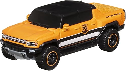 Matchbox Moving Parts - Vehículo fundido a presión de 70 años de edición especial, HMV12  Inspirado en 2022 Hummer EV  35 naranja y negro
