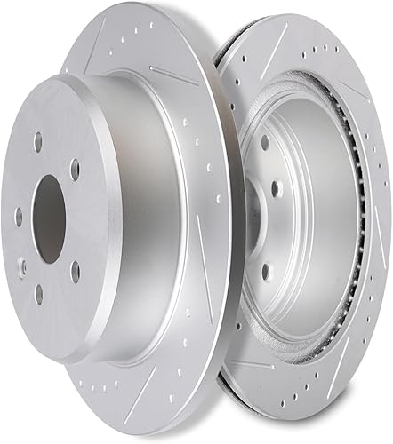 Miniatura 1079 de SCITOO Juego de 2 frenos de freno ranurados traseros para Chrysler Town & Country, 08-16 para Dodge Grand Caravan, 09-13 para Dodge Journey, 12-15