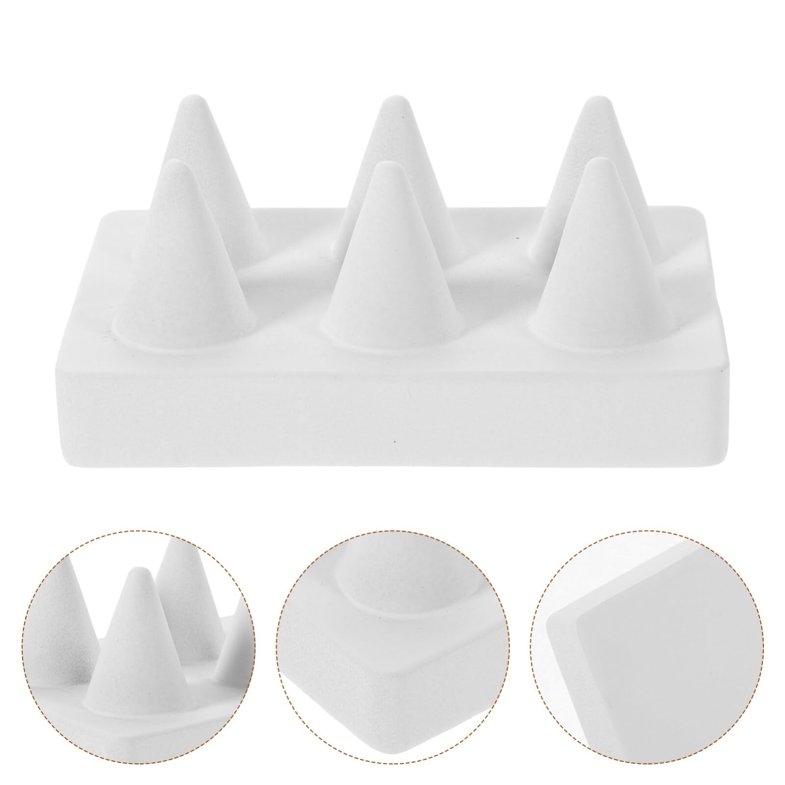 LIFKOME Ring Display Holder, Finger Rings Showcase Stand Jewelry Cone Support Countertop Jewelry Storage Organizer Resin Ring Rack for Home Shop